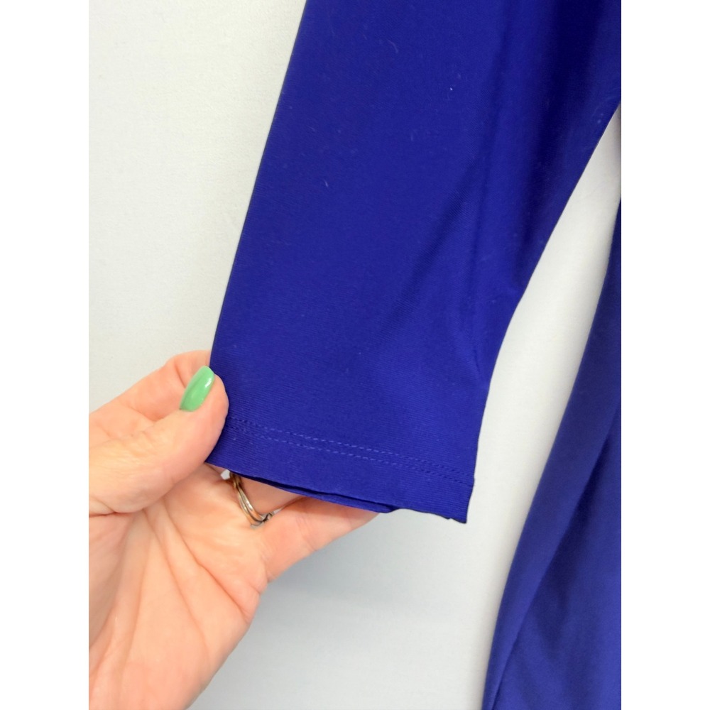 Lauren Ralph Lauren Dress Cowl Neck Ruched 12P Royal Blue Women - Picture 3 of 7